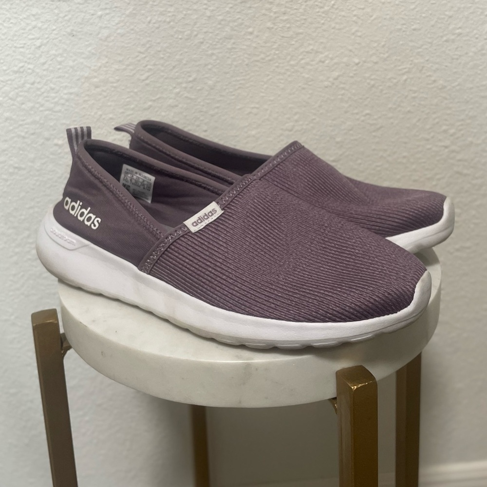Adidas Womens Lite Racer Cloudfoam Comfort Shoes Size 7.5 Purple Slip
